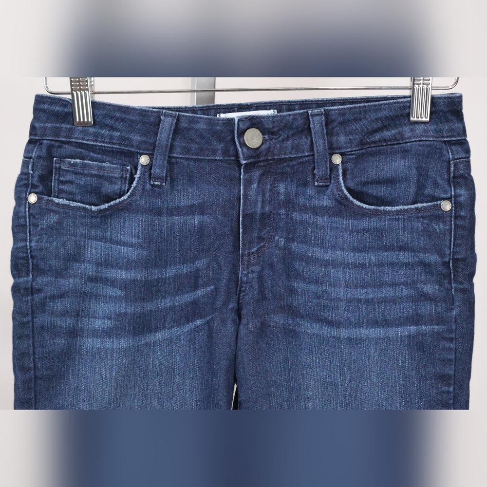 PAIGE Kylie Crop Dark Blue Straight Leg Jeans - Picture 4 of 8